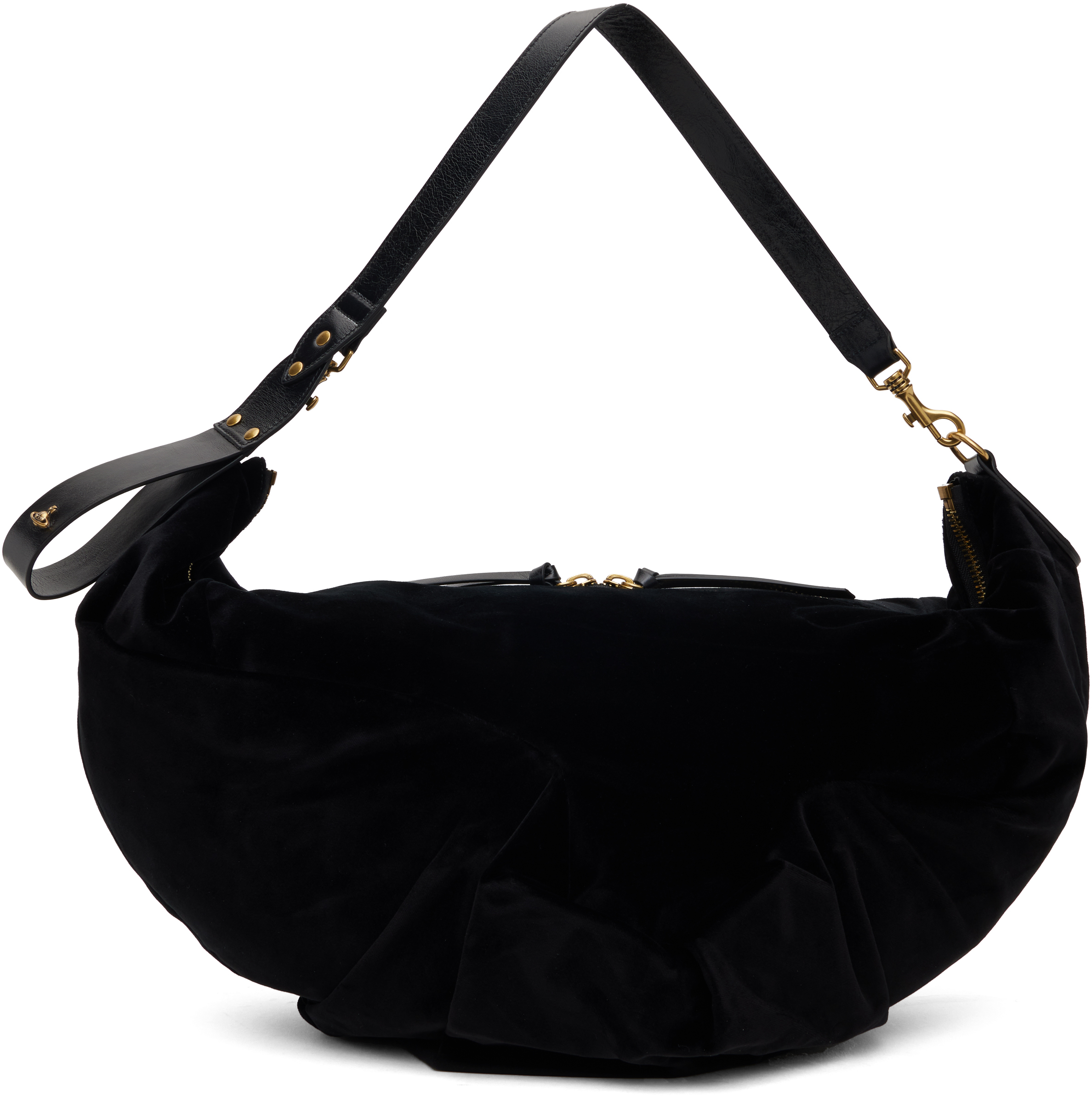 Shop Vivienne Westwood Black Large Agnes Shoulder Bag In Aw24-n401