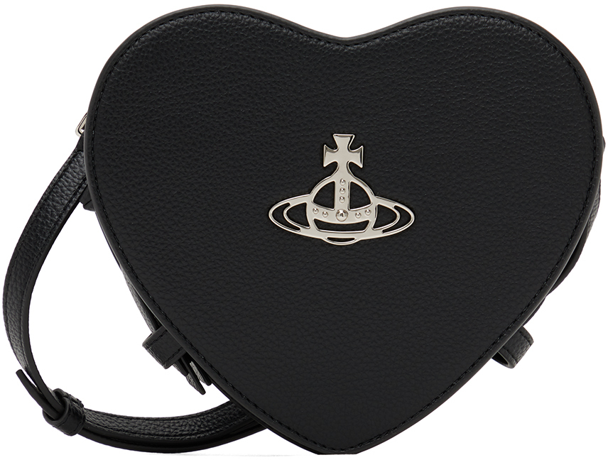 Black Louise Heart Crossbody Bag