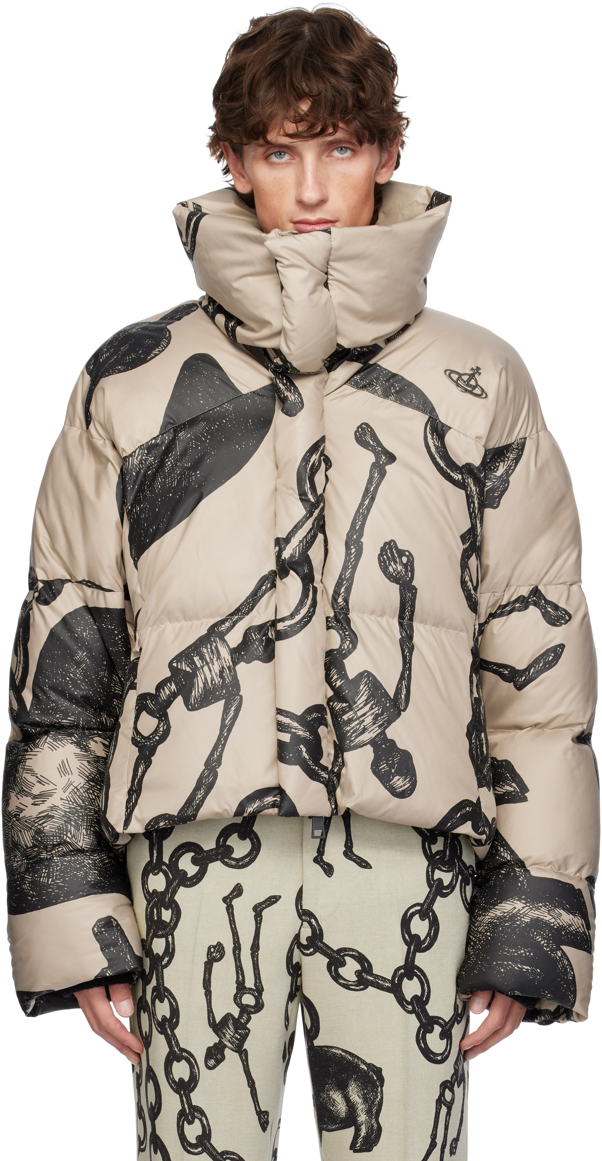 Beige Hero Puffer Jacket by Vivienne Westwood on Sale