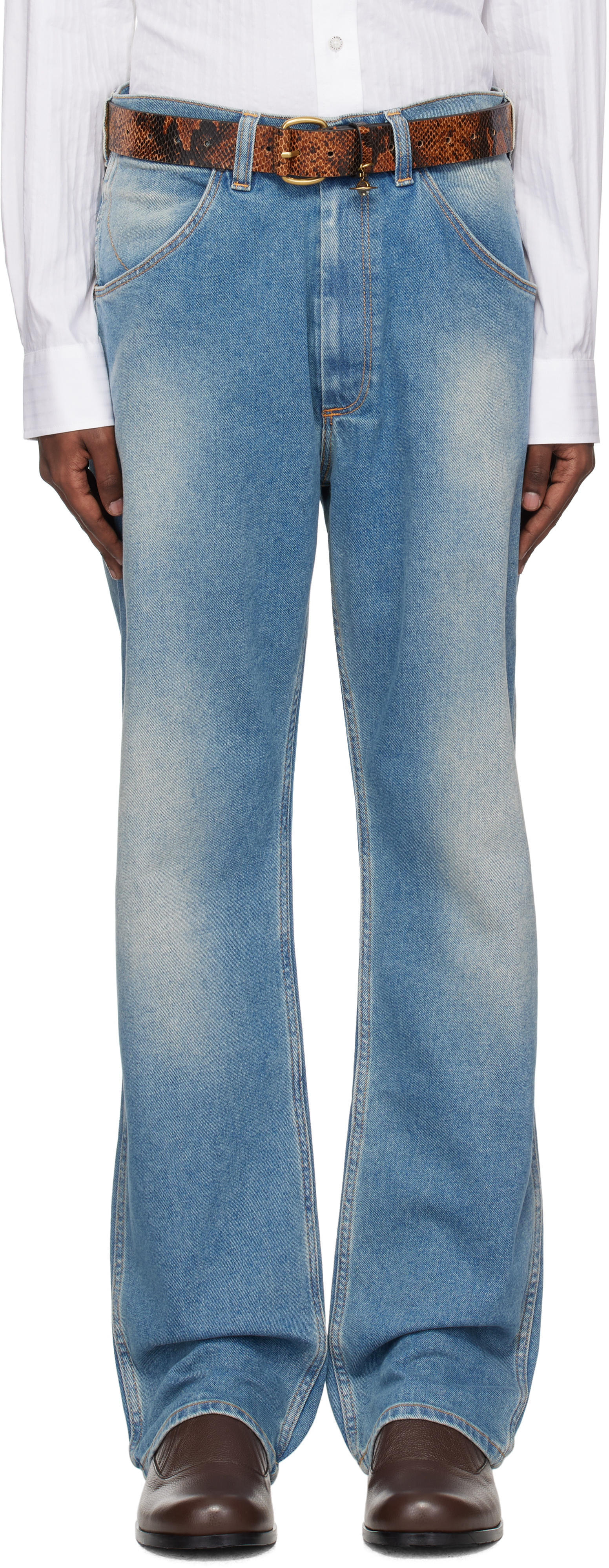 【関税&送料込】Vivienne Westwood Jeans Baggy Blue Baggy Jeans by Vivienne Westwood on Sale