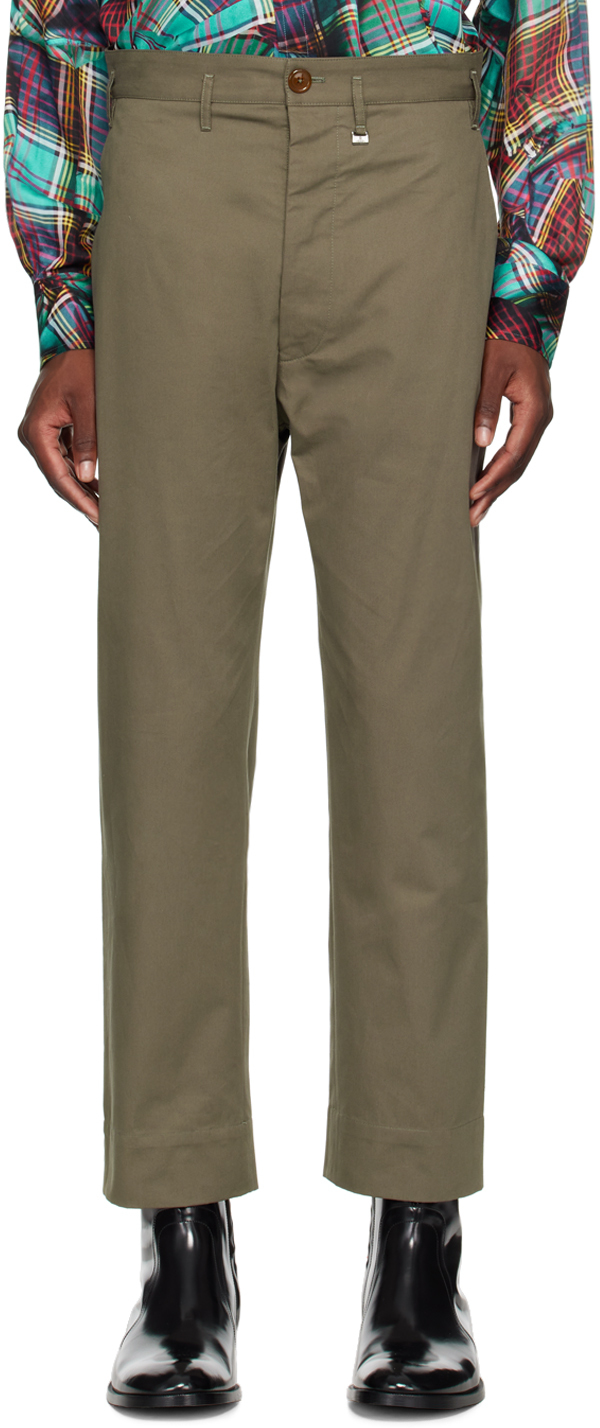 Khaki M Cropped Cruise Trousers