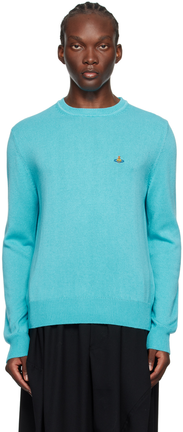 Blue Alex Round Neck Sweater