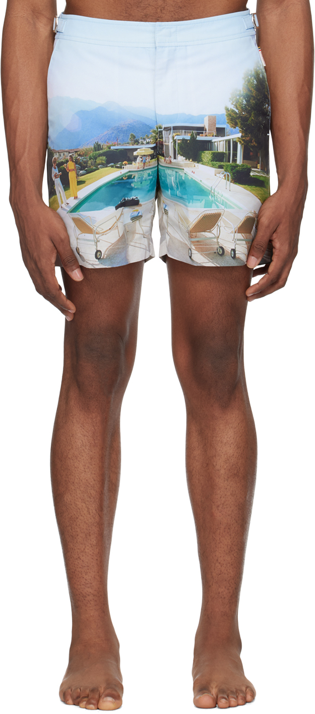 Shop Orlebar Brown Blue Bulldog Swim Shorts In Kaufmann Cocktail