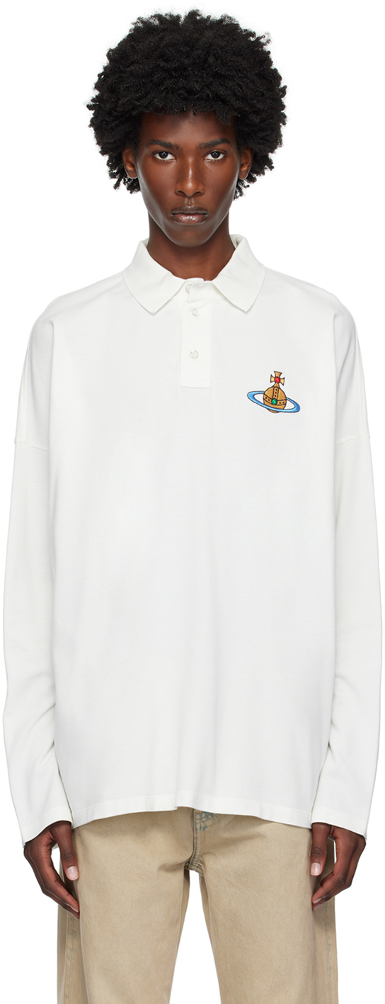 Shop Vivienne Westwood White Oversized Polo In Aw24-white