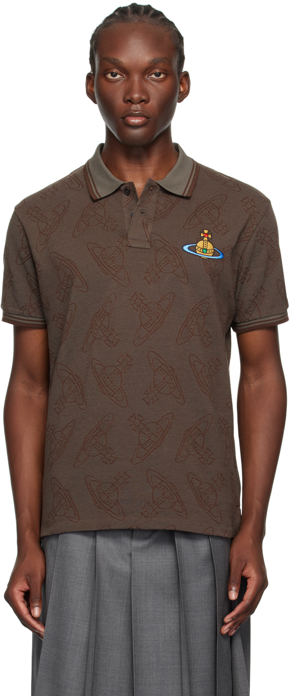 Shop Vivienne Westwood Brown Classic Polo In Aw24-khaki/brown