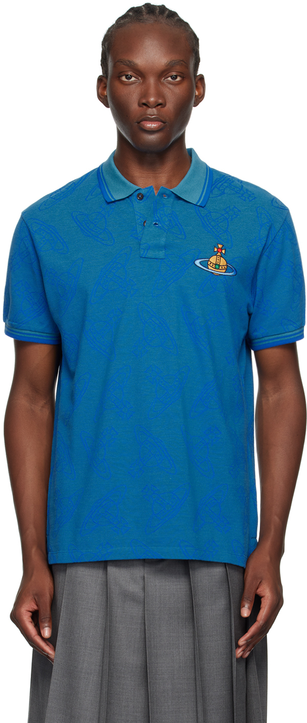 Shop Vivienne Westwood Blue Classic Polo In Aw24-azzurro/blue