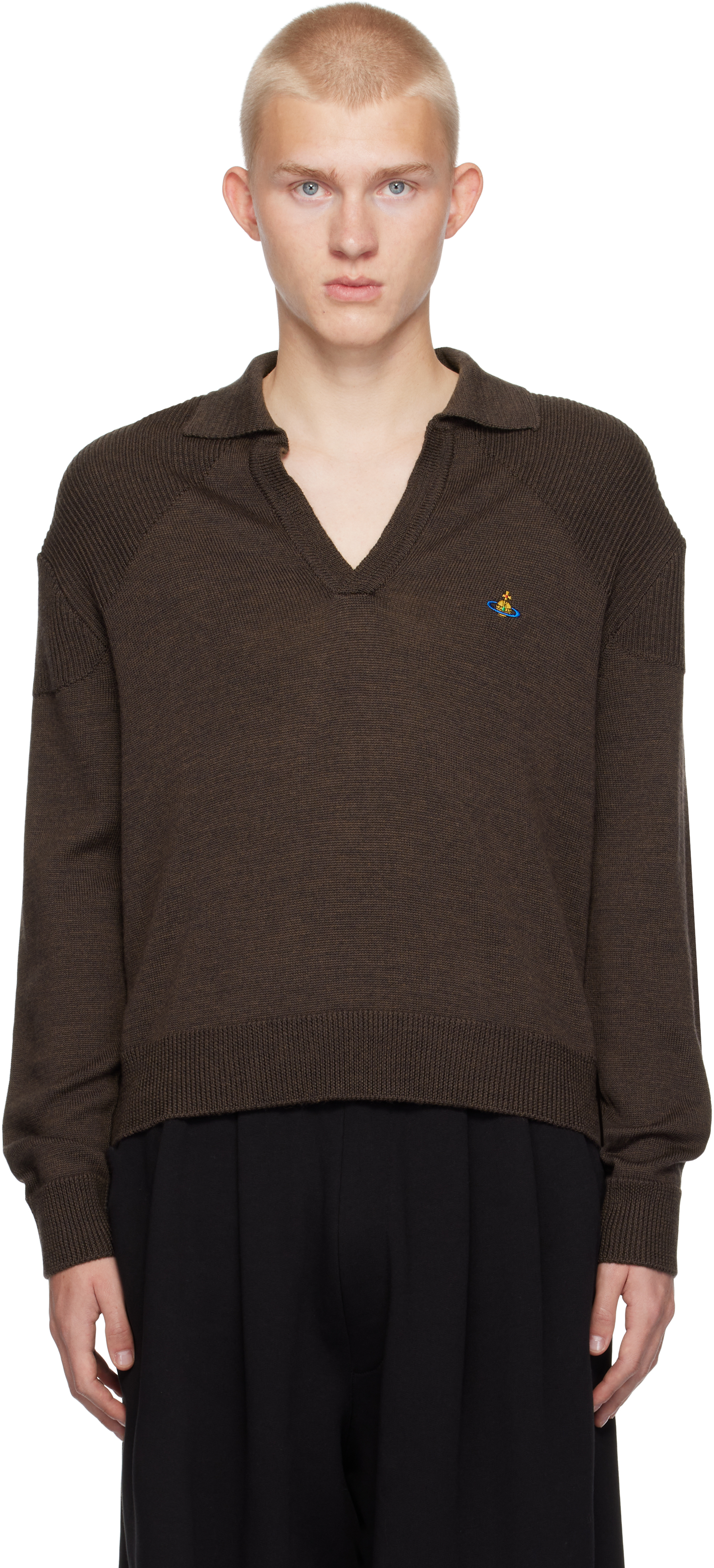 VIVIENNE WESTWOOD BROWN FOOTBALL POLO 