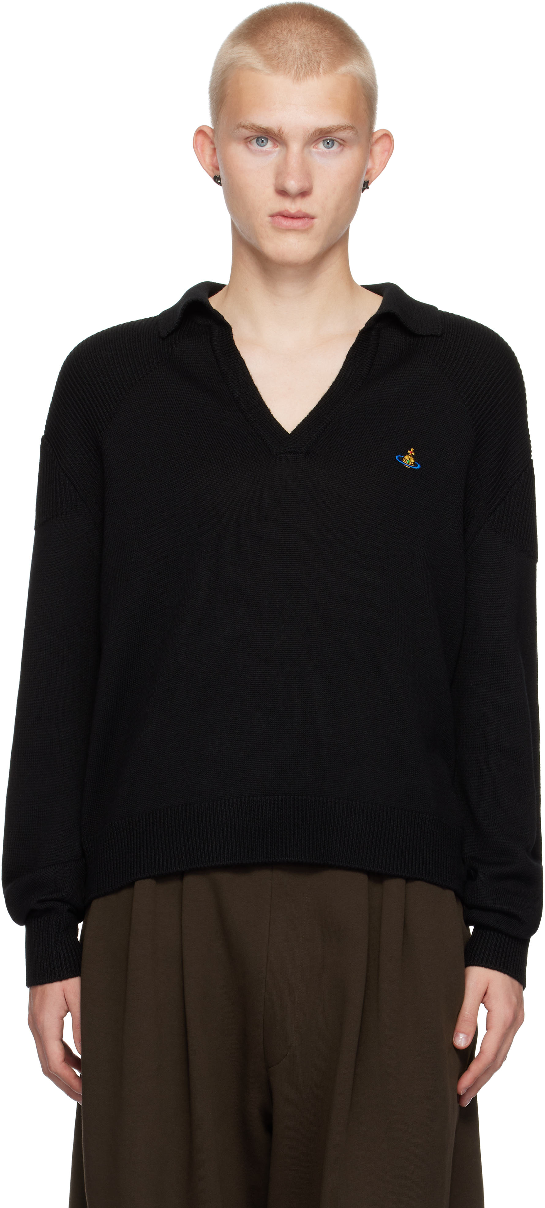 Shop Vivienne Westwood Black Football Polo In Aw24-n401