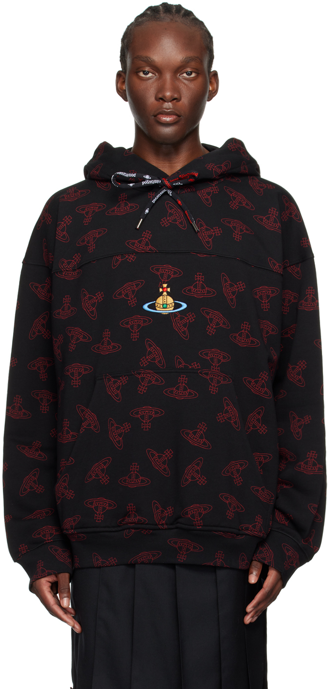 Shop Vivienne Westwood Black Fresh Hoodie In Aw24-black/red