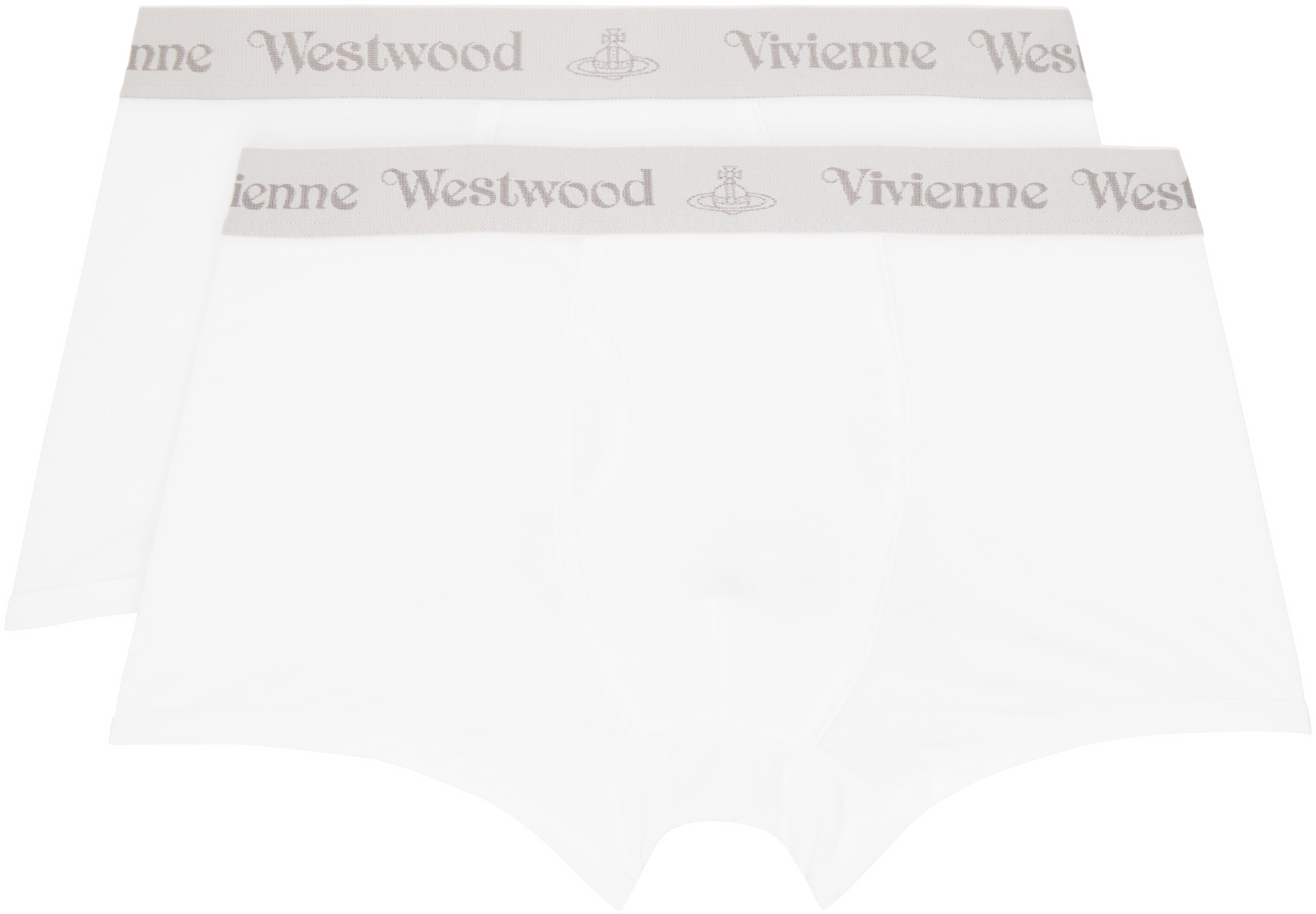 VIVIENNE WESTWOOD TWO-PACK WHITE LOGO BOXER BRIEFS 