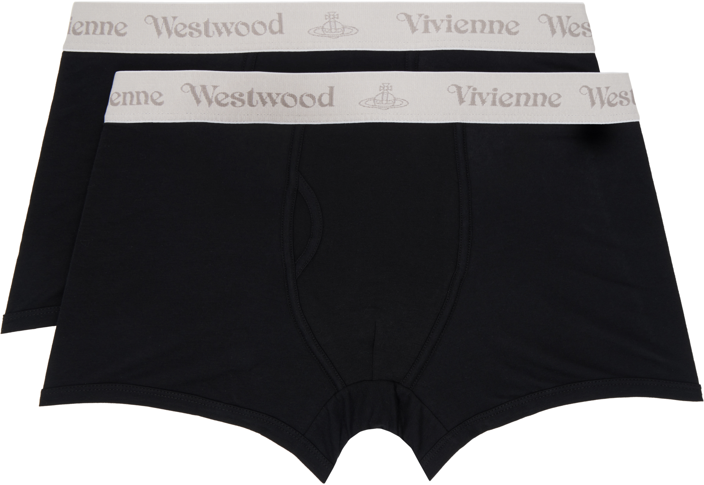 Shop Vivienne Westwood Two-pack Black Logo Boxer Briefs In Ss24-n401