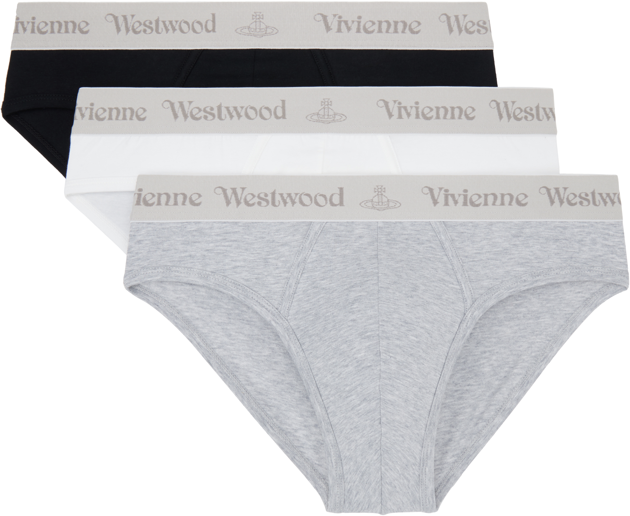 Shop Vivienne Westwood Three-pack Multicolor Slip Briefs In Ss24-o401