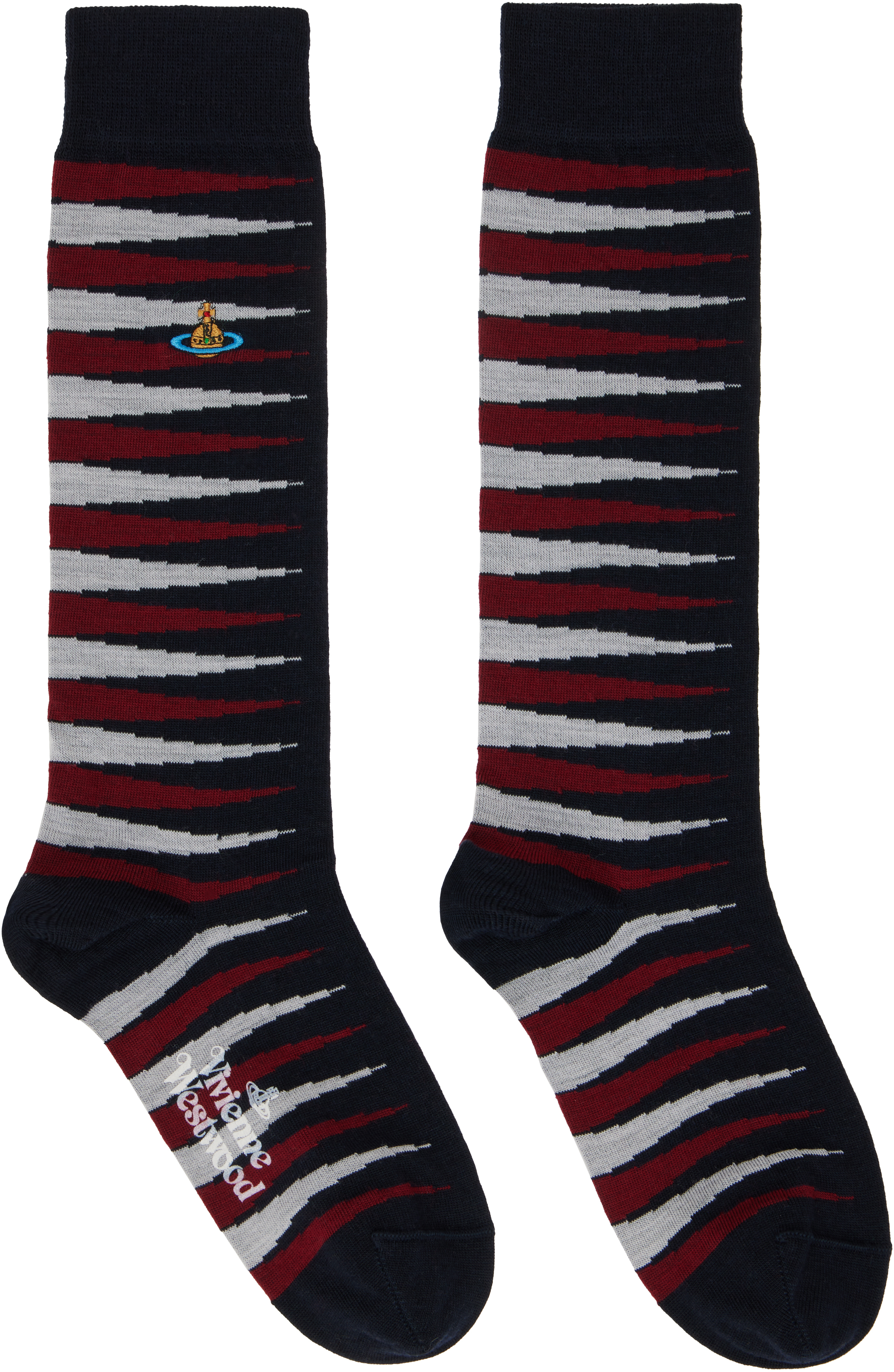 Shop Vivienne Westwood Navy Game Socks In Aw24-k410