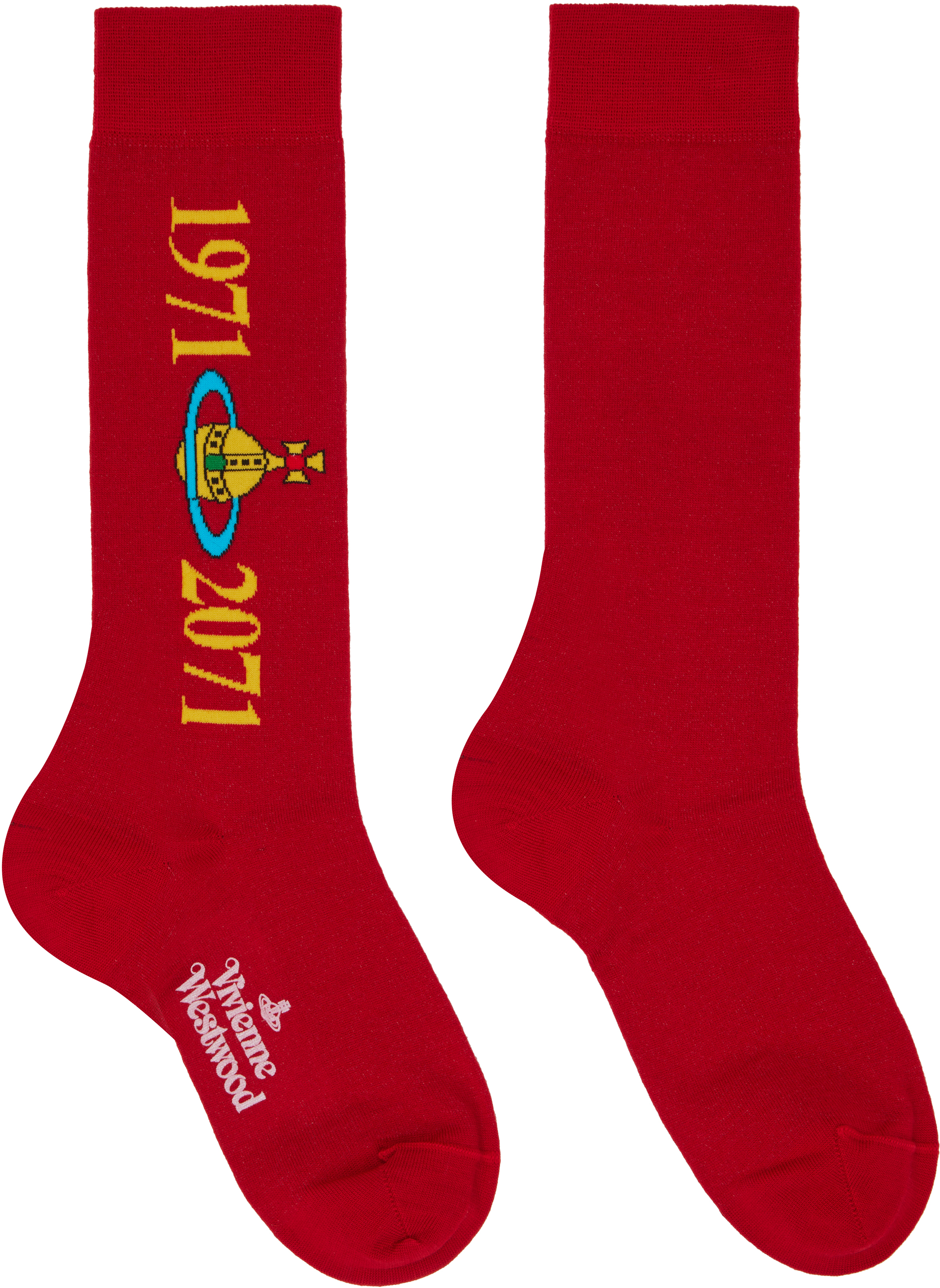 Shop Vivienne Westwood Red Soccer Socks In Aw24-h401