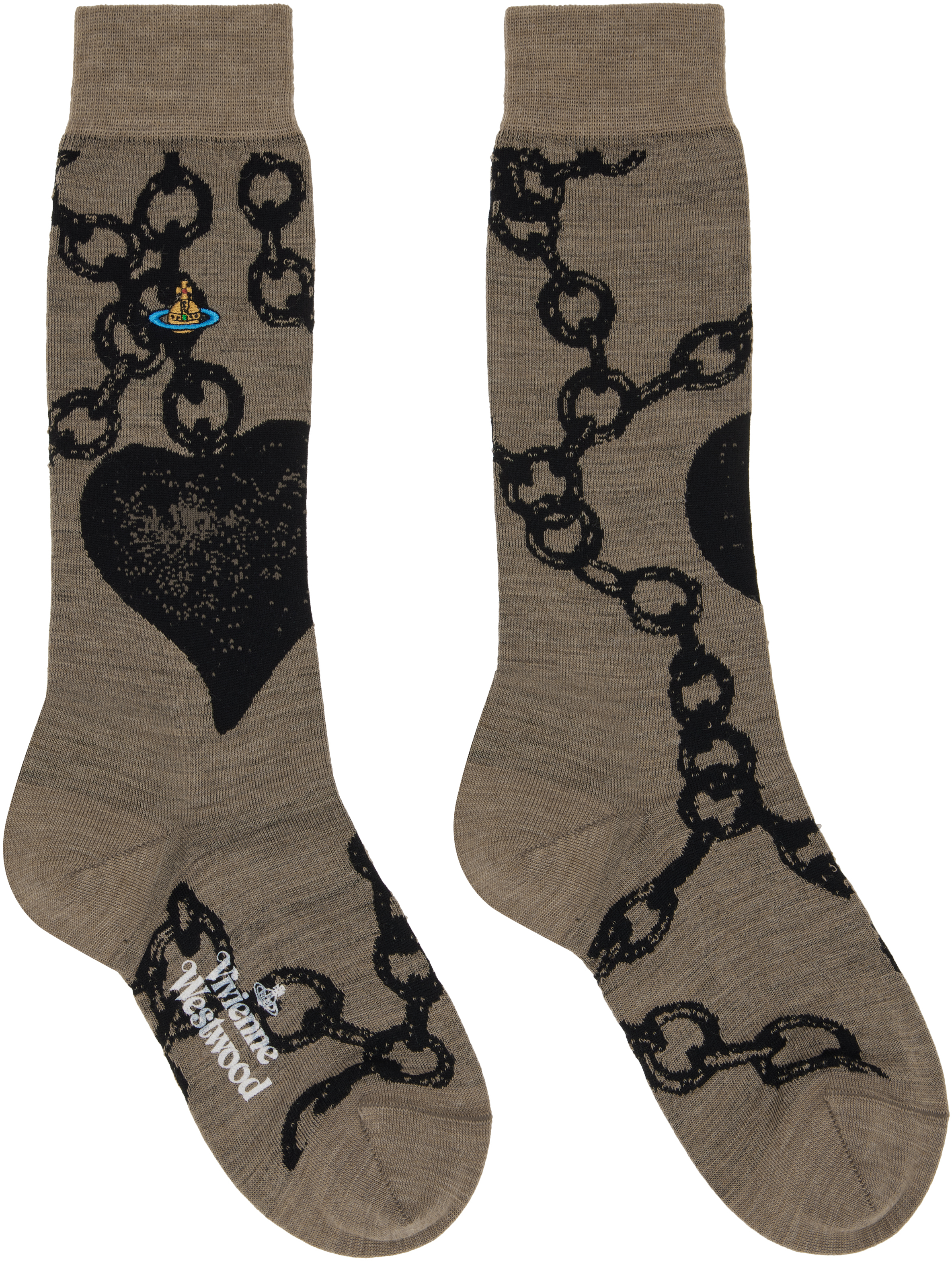 Taupe Chain Socks