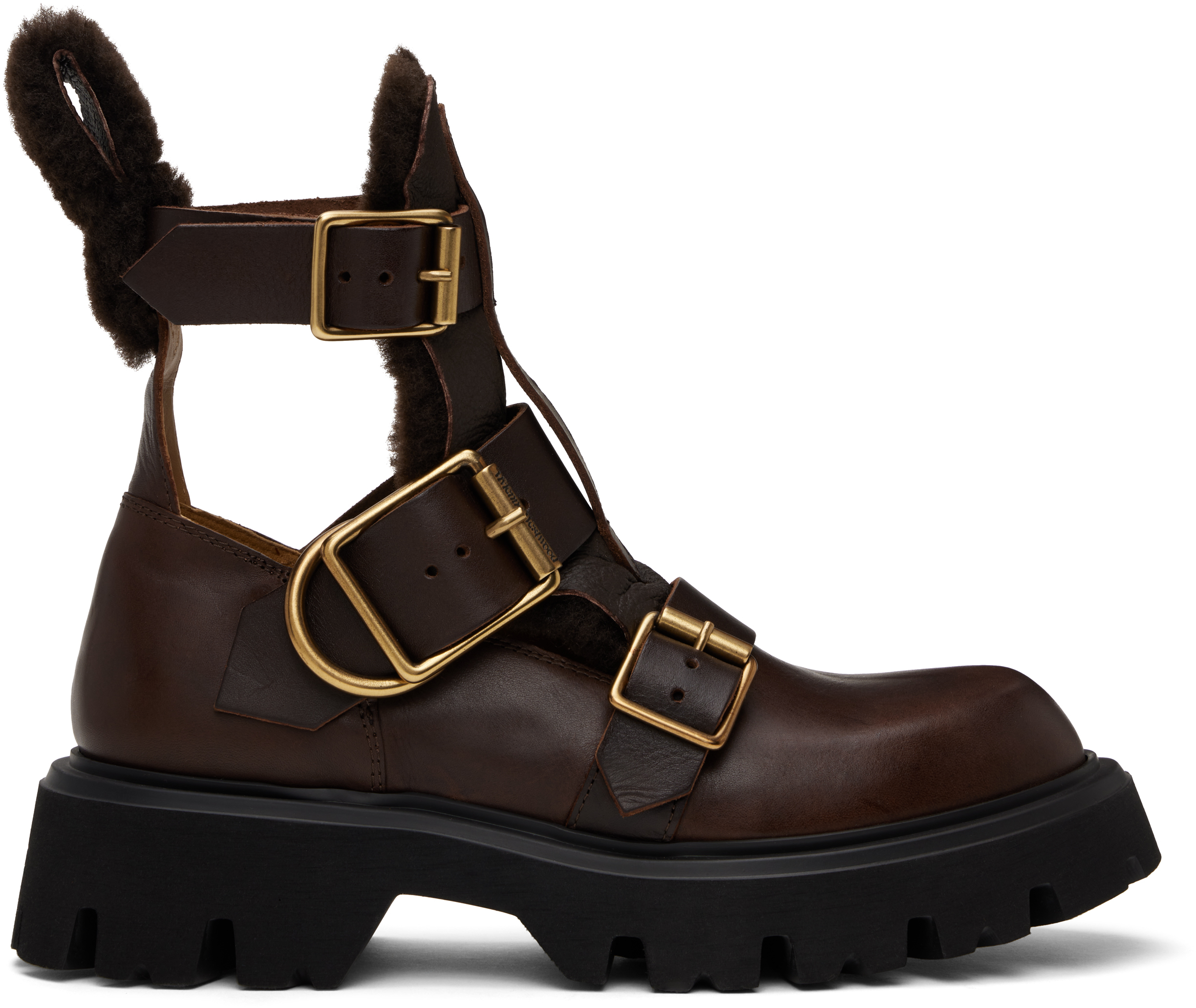 Shop Vivienne Westwood Brown Rome Commando Boots In Aw24-d410