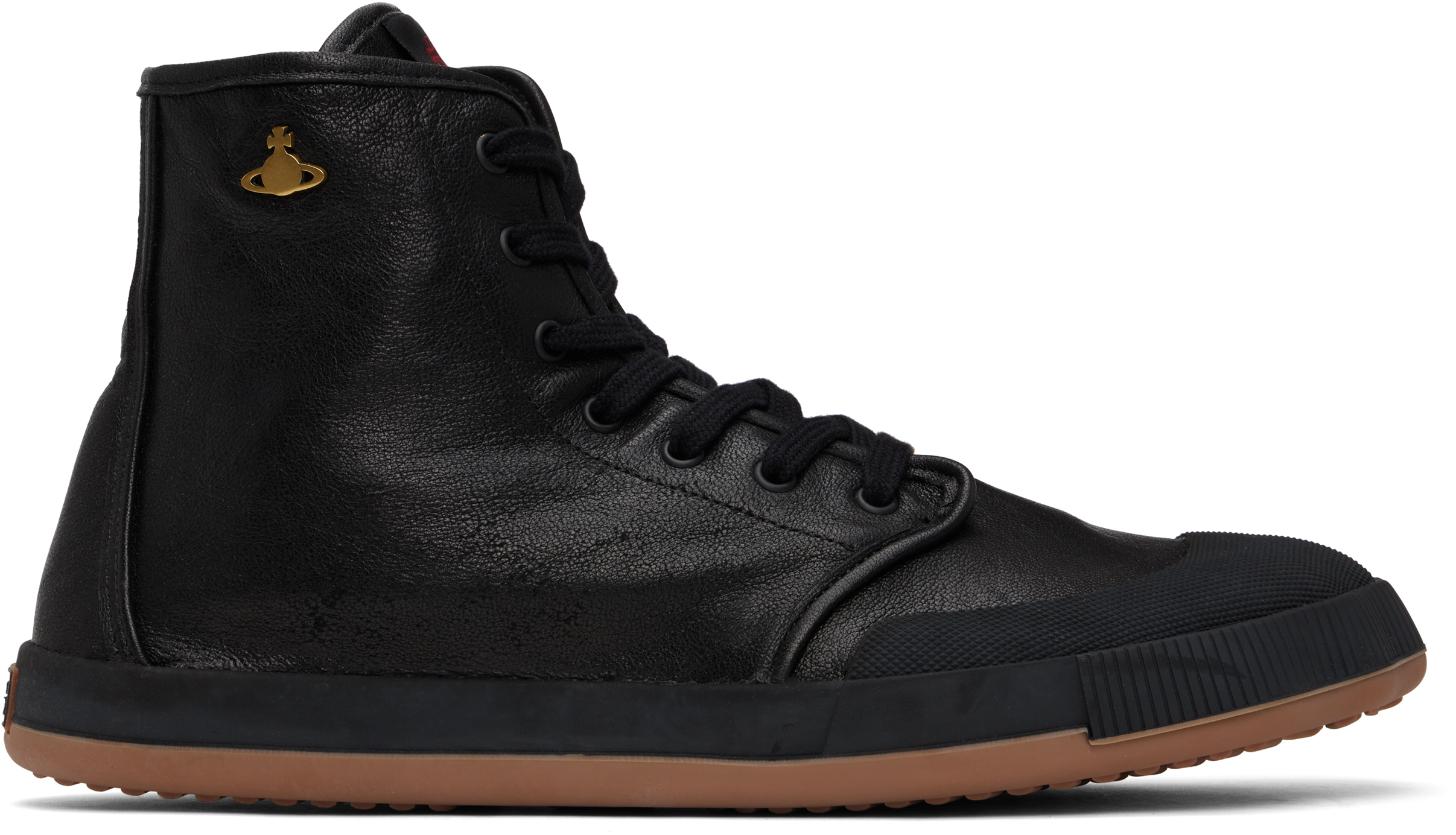 Shop Vivienne Westwood Black High-top Animal Gym Sneakers In Aw24-n401