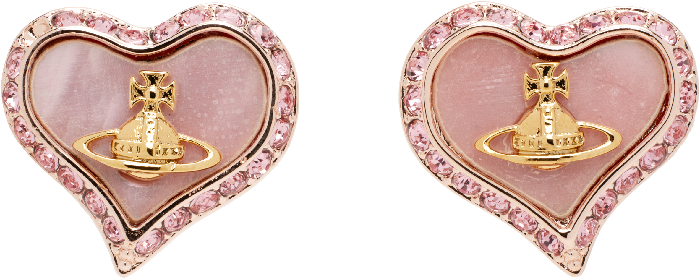 vivienne westwood rose gold & pink petra earrings