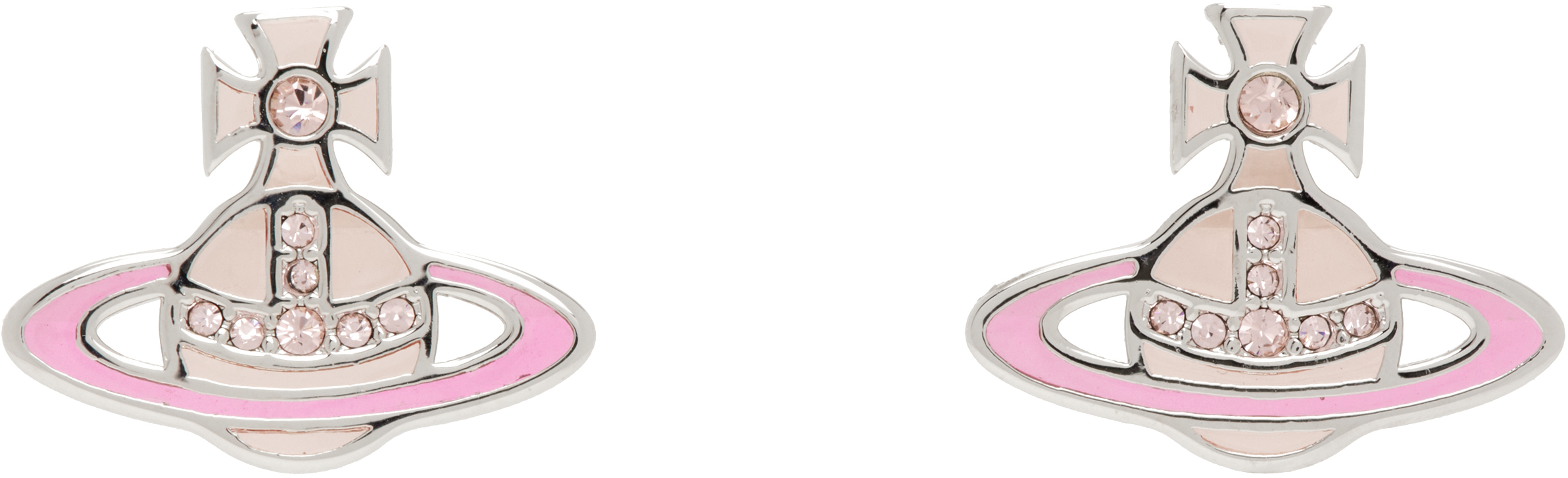 vivienne westwood silver & pink concetta earrings