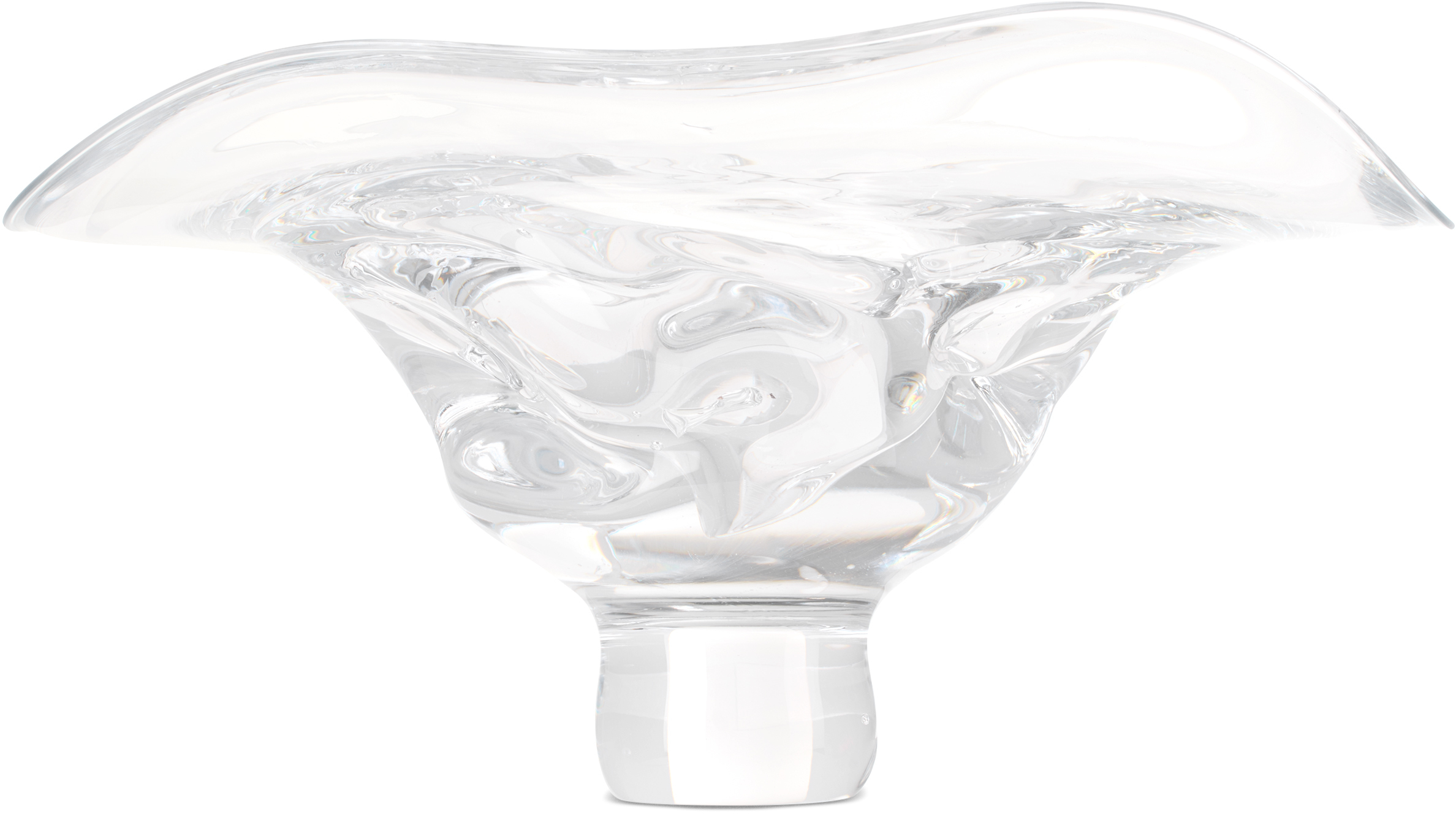 Szkło Wide Mouth Glass Footed Bowl In Hand-blown Glass