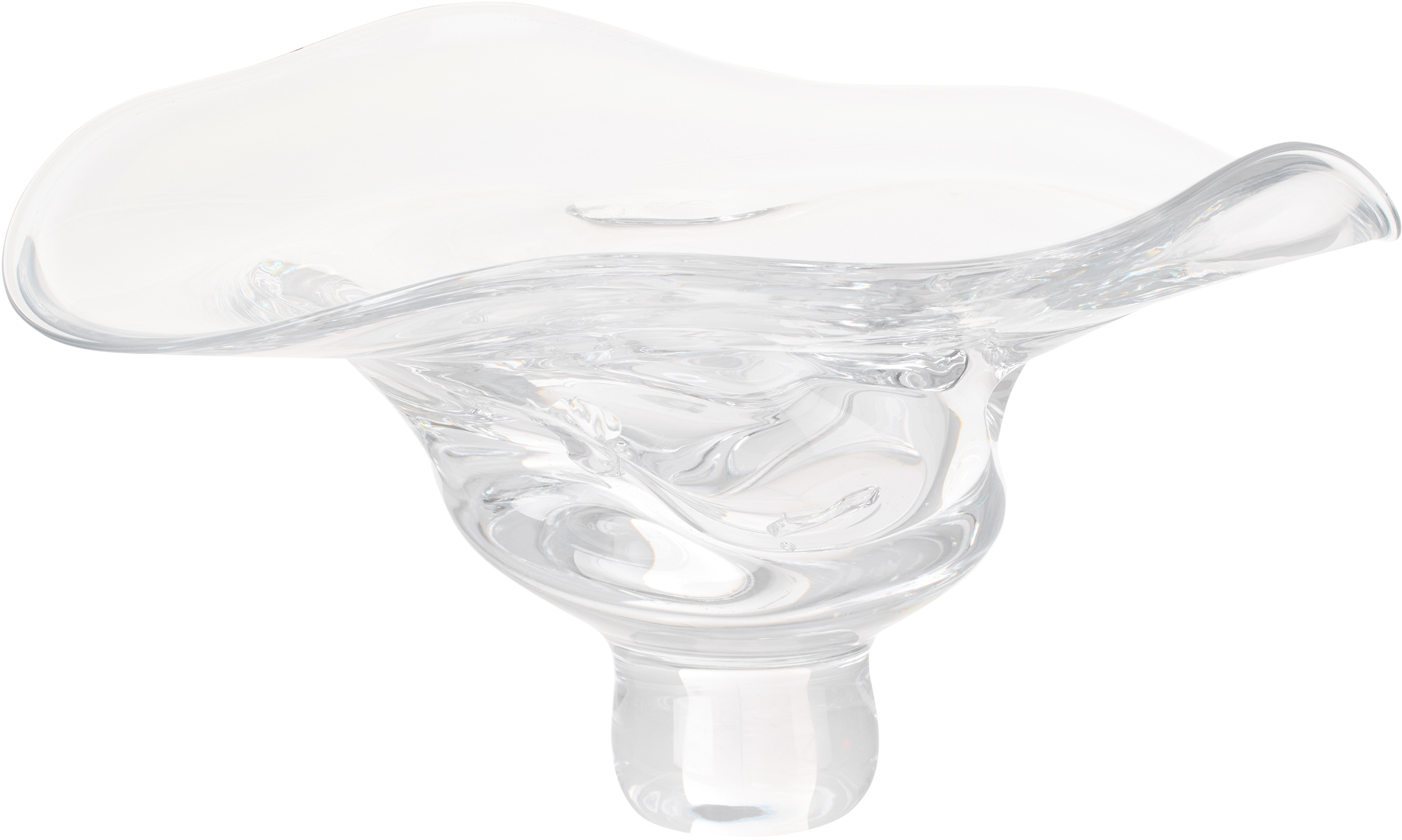Szkło Wide Mouth Glass Footed Bowl In Hand-blown Glass