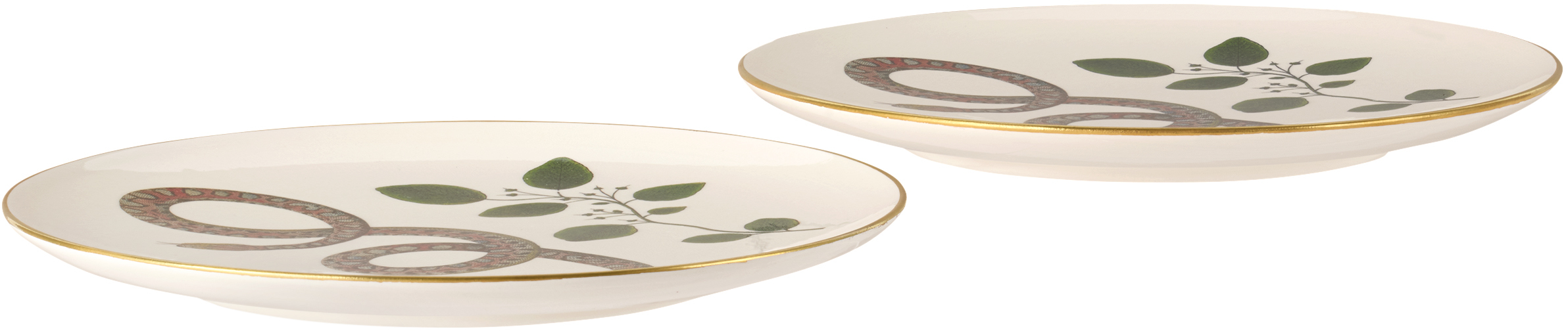 Laboratorio Paravicini White Serpi 07 Dessert Plate Set In Serpi 07