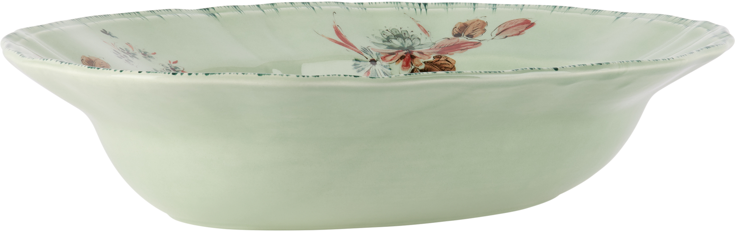 Laboratorio Paravicini Green Veranda Camelia Risottiera Serving Plate In Vernda Camlia Celadn