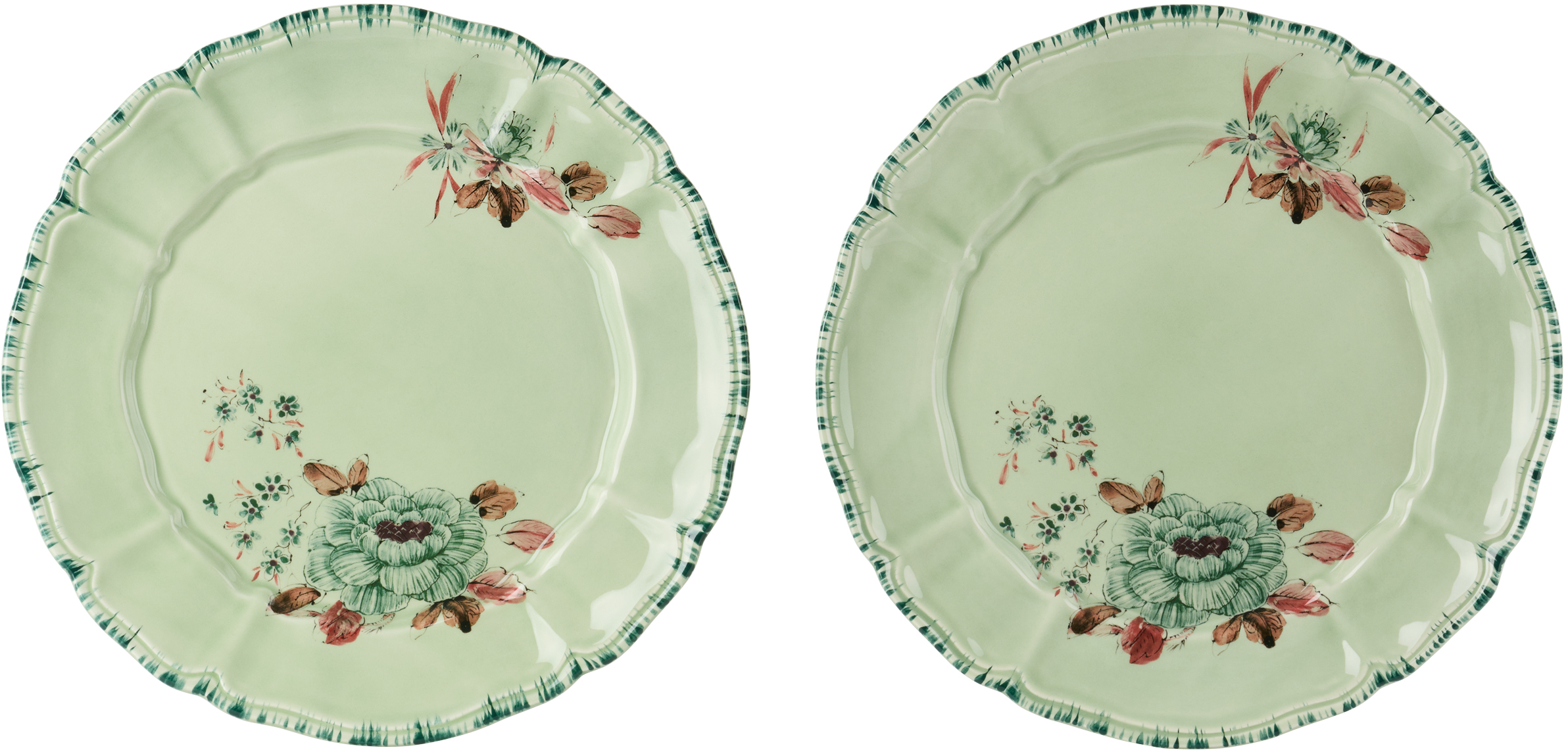 Laboratorio Paravicini Green Lisa Corti Edition Camelia Celadon Dinner Plate Set