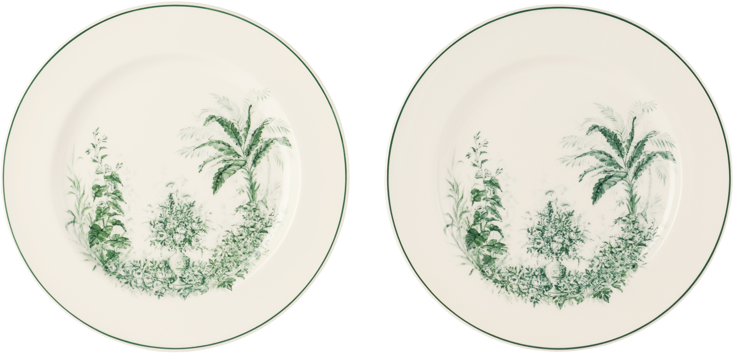 Laboratorio Paravicini Off-white & Green Gardens 08 Plate Set