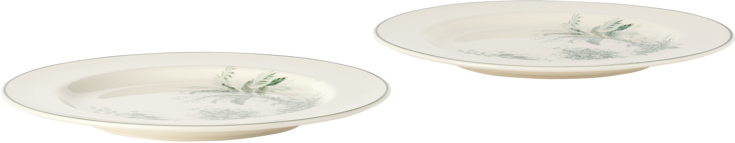 Laboratorio Paravicini Off-white & Green Gardens 08 Plate Set In Gardens 08