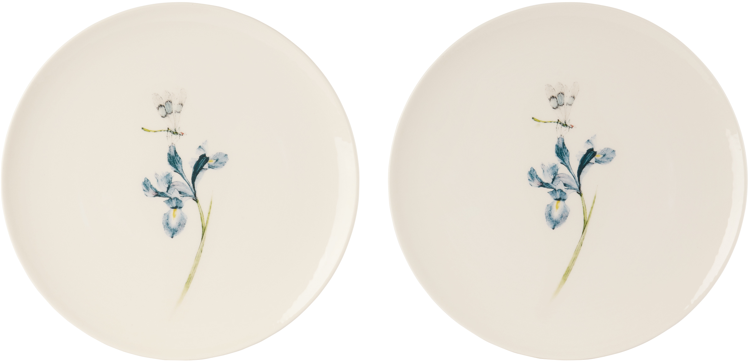 Laboratorio Paravicini Off-white Bloom Iris Dessert Plate Set In Neutral