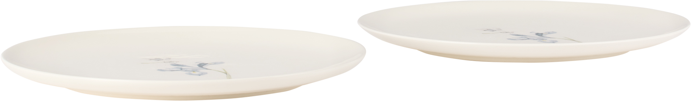 Laboratorio Paravicini Off-white Bloom Iris Dessert Plate Set In Bloom Iris