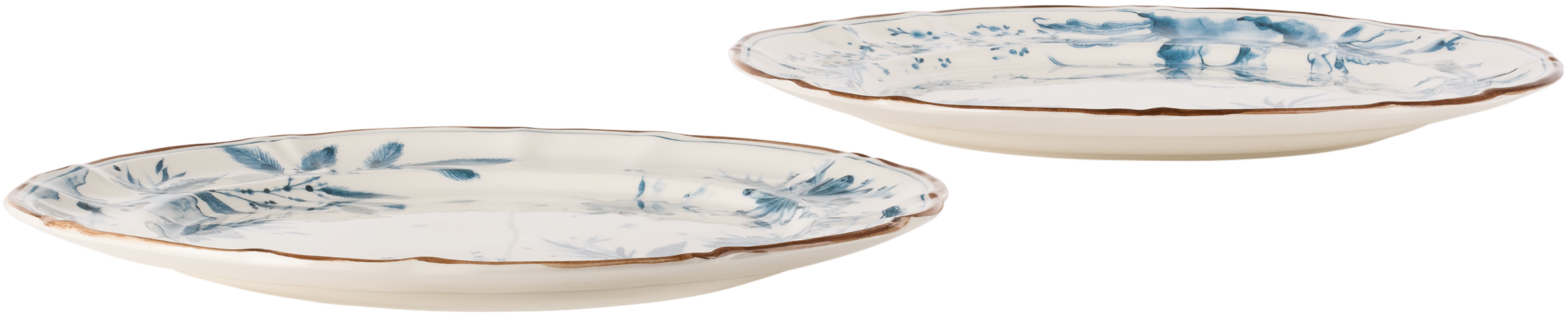 Laboratorio Paravicini White Rocaille Blue 01 Dinner Plate Set In Rocaille Blue 01