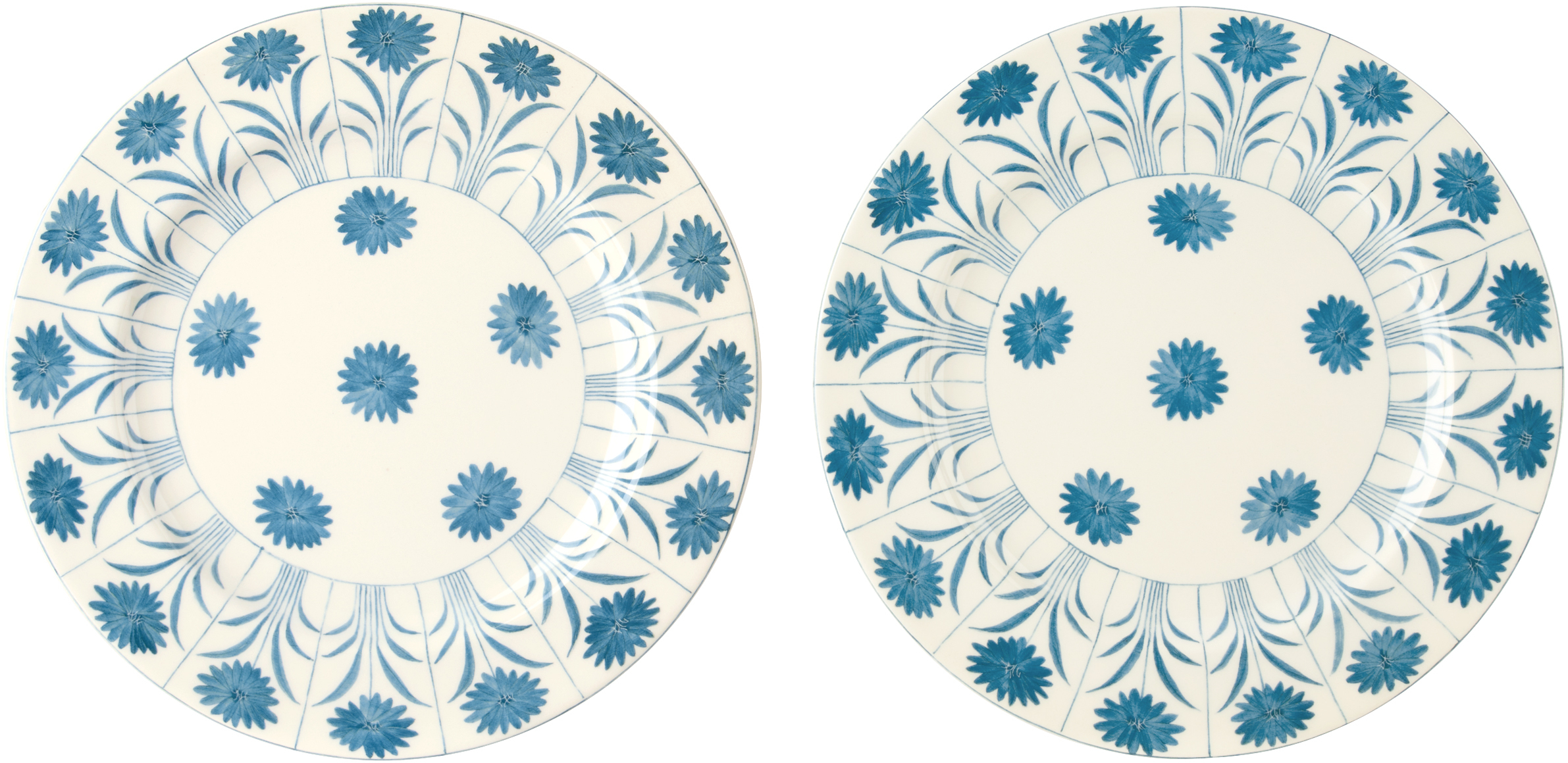 Laboratorio Paravicini Ssense Exclusive White Daisy Dessert Plate Set In Daisy Blue/brown