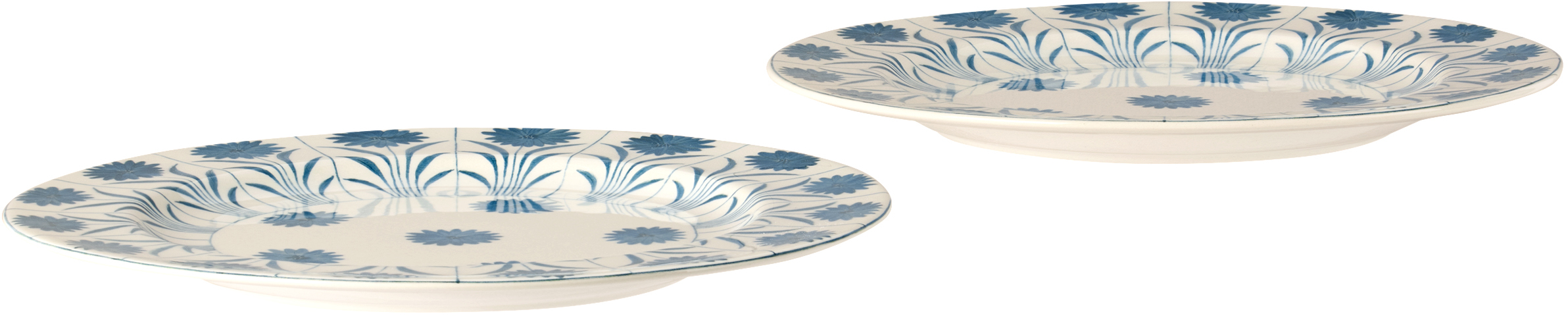 Laboratorio Paravicini Ssense Exclusive White Daisy Dessert Plate Set In Daisy Blue/brown