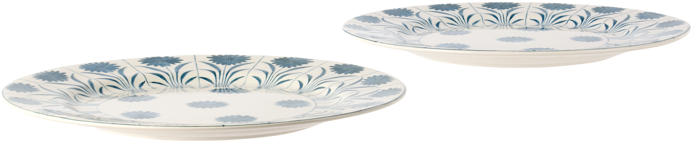 Laboratorio Paravicini Ssense Exclusive White Daisy Dinner Plate Set In Daisy Blue/brown