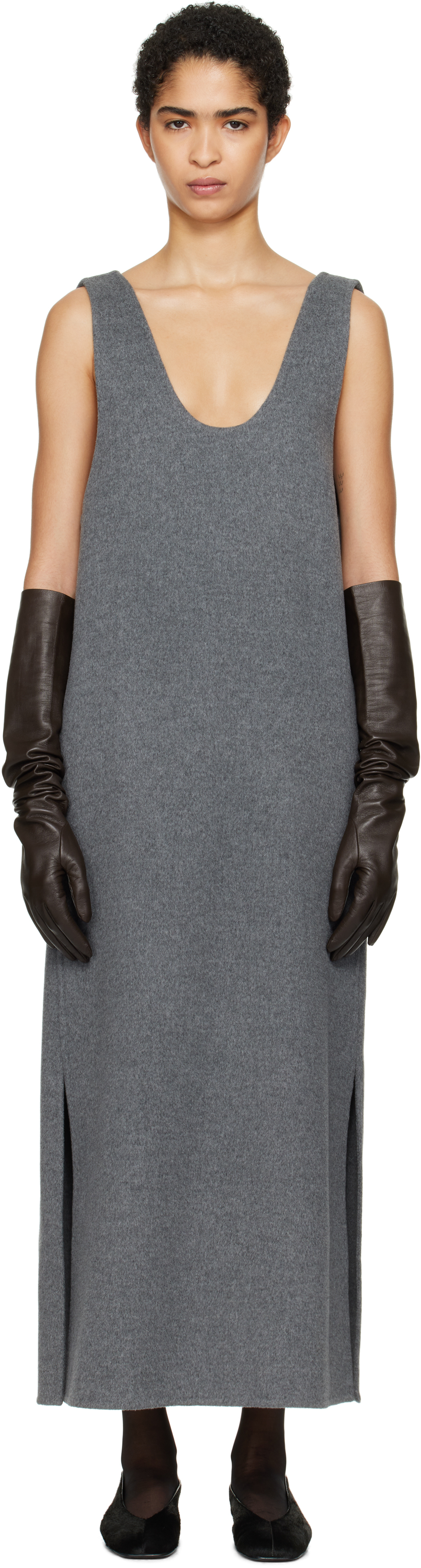 【関税込み】Carven グレー Vest マキシワンピース Carvenのグレー Vest マキシワンピースがセール中