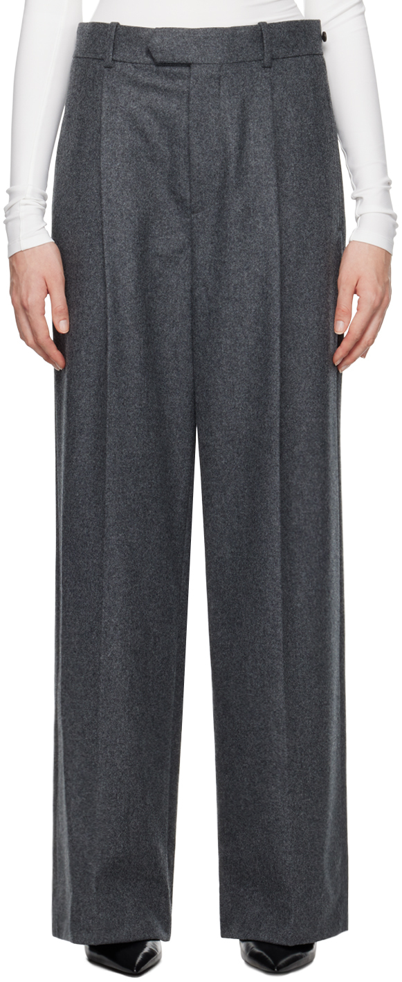 Gray Wide Leg Trousers