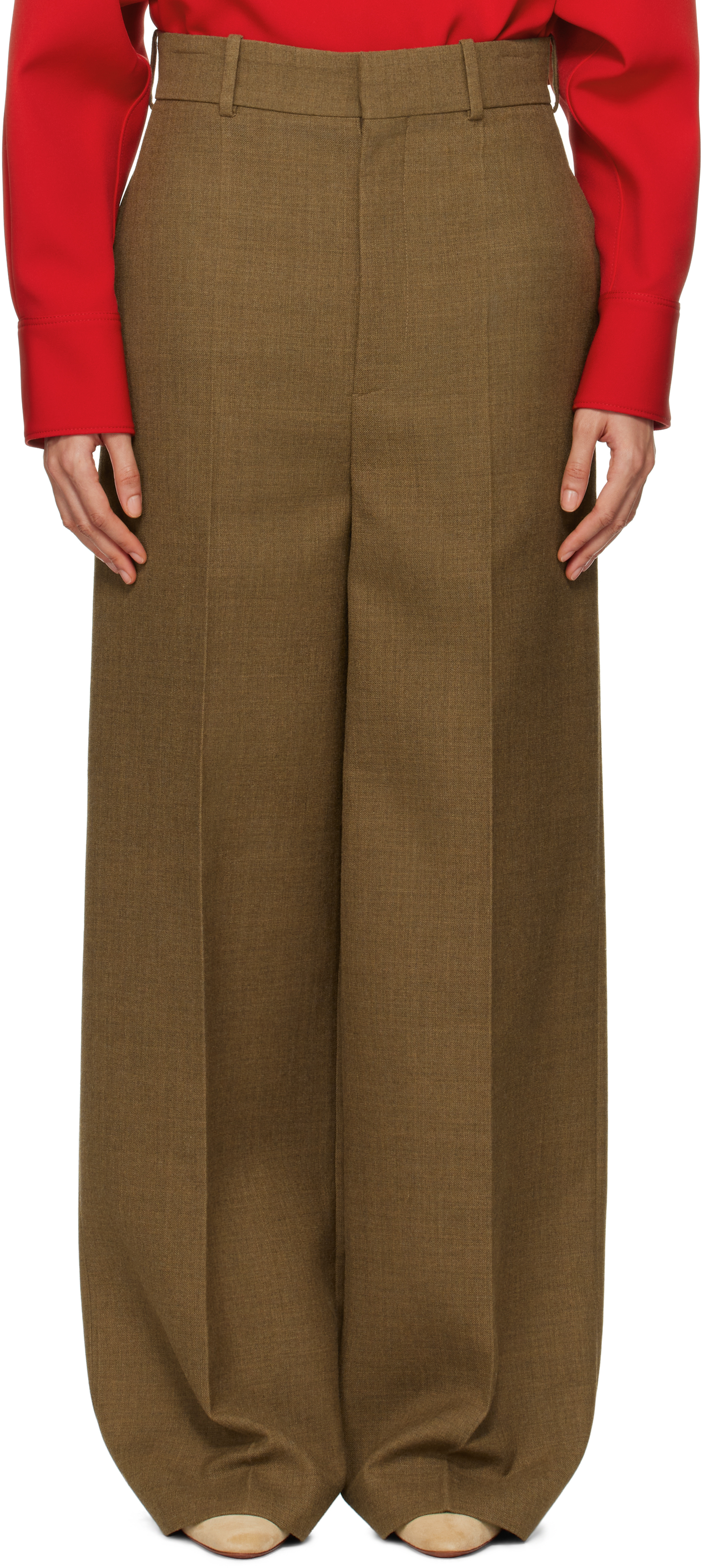 Brown Double Worsted Wool Trousers