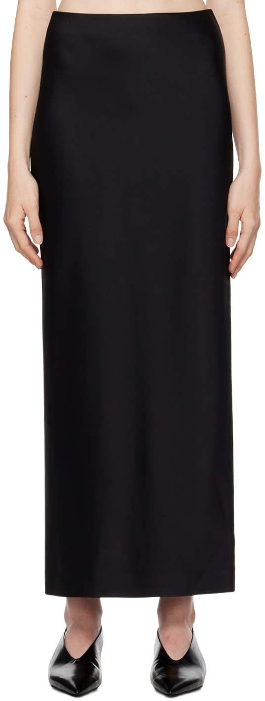 Shop Carven Black Long Maxi Skirt