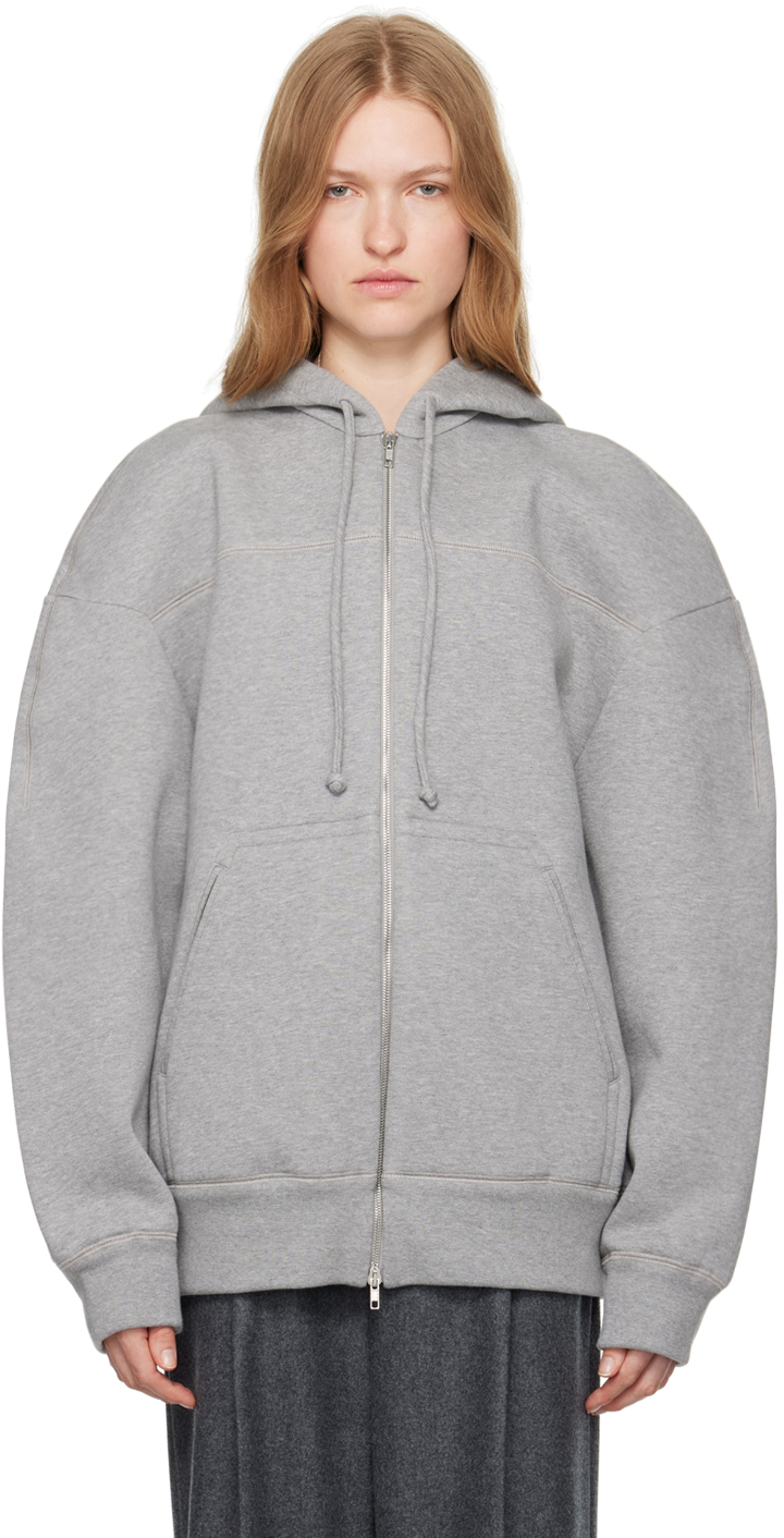 Gray Bonded Jersey Hoodie