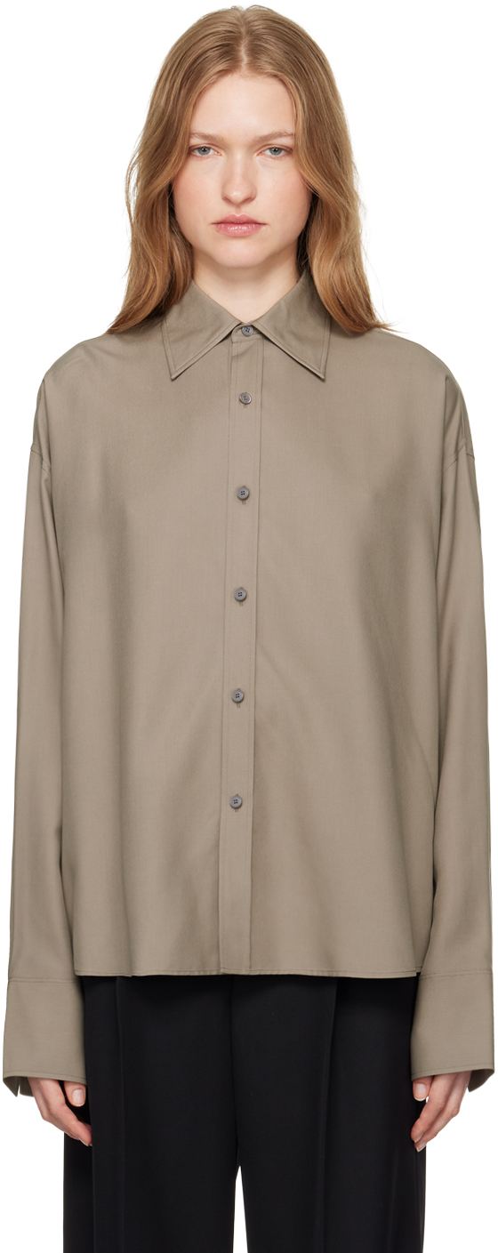 Taupe Poplin Shirt