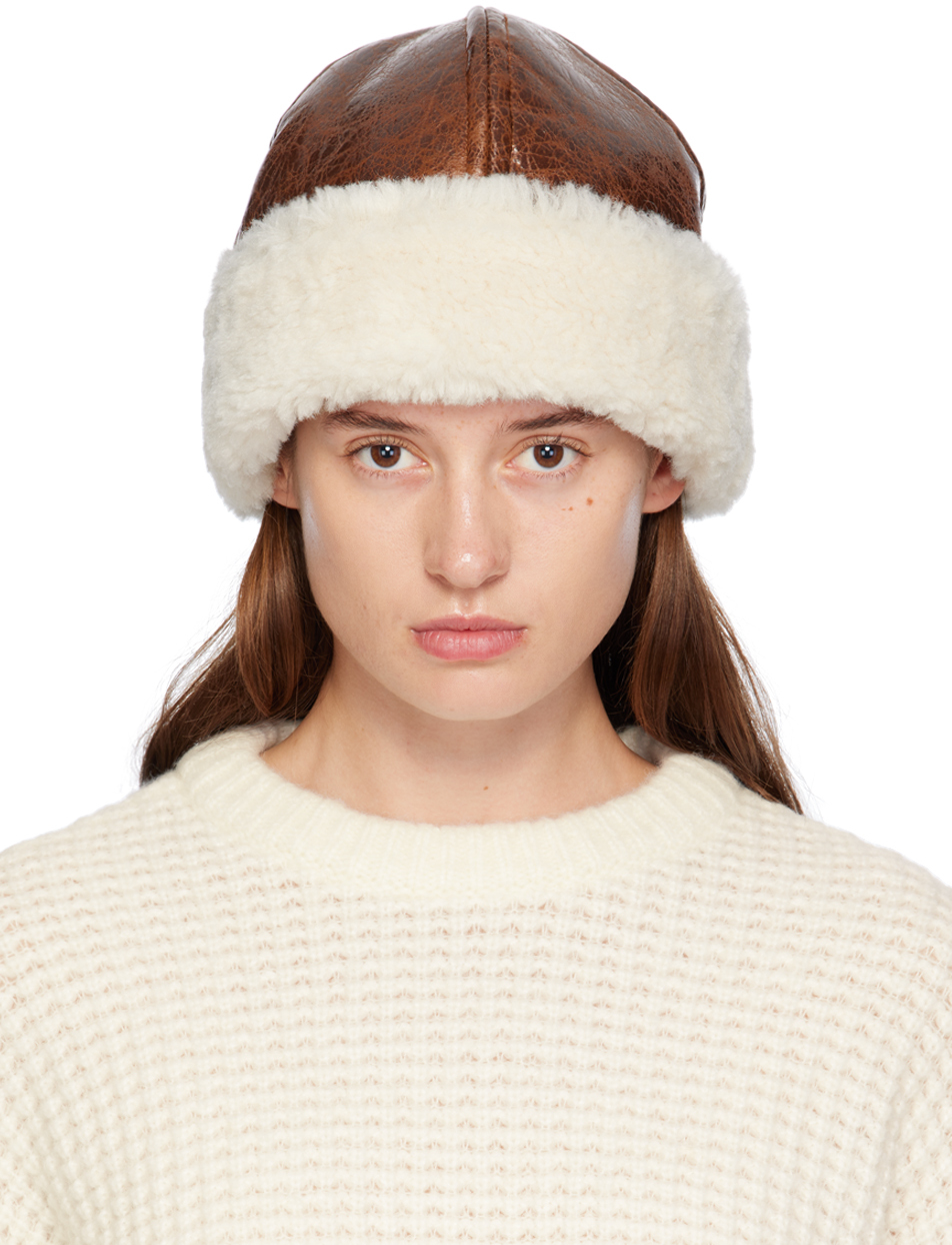 Shop Stand Studio Brown & Off-white Ruth Hat In 87000 Brown