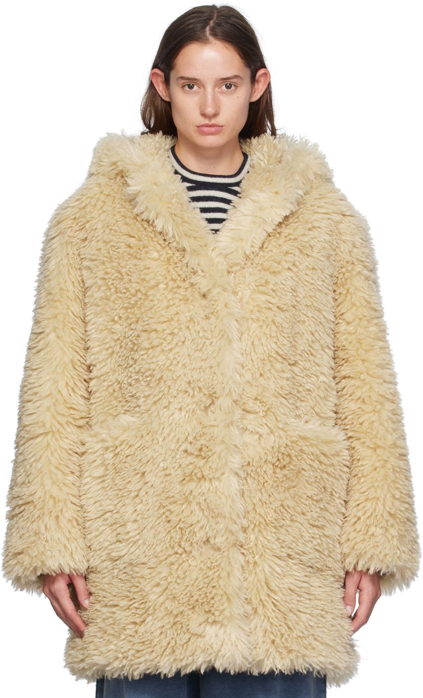 Beige Elisa Faux-Shearling Coat