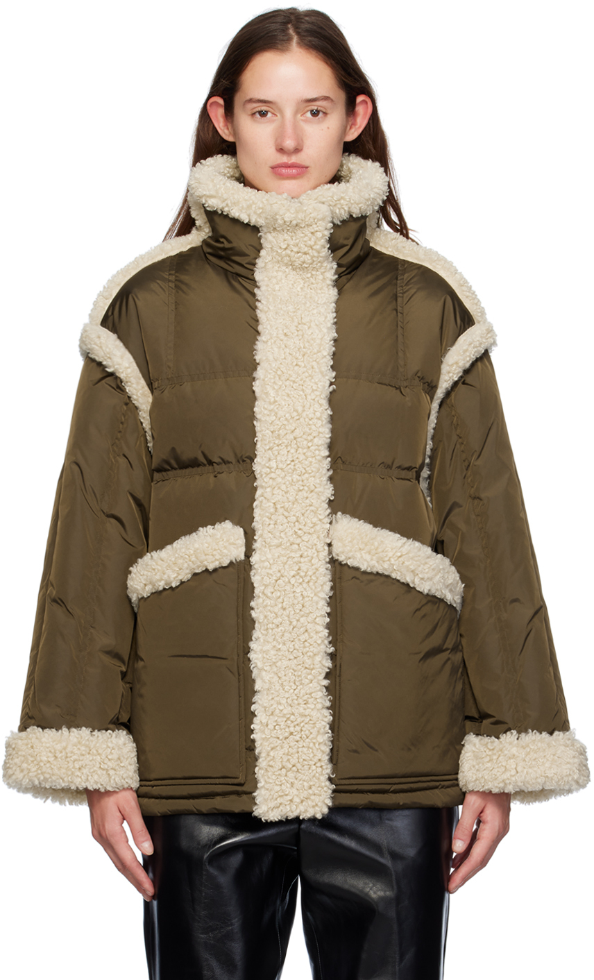 Stand Studio Khaki Dorothy Faux-Shearling Down Jacket Cover