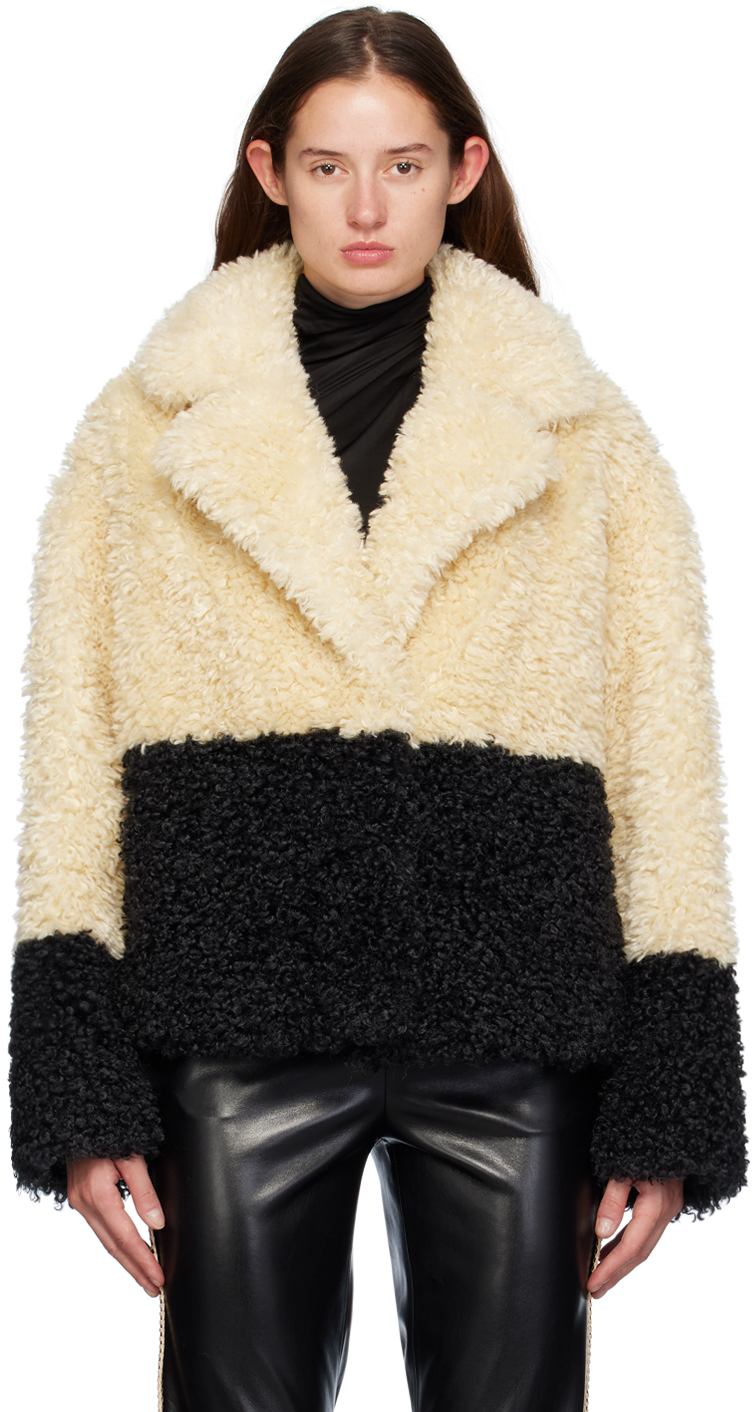 Stand Studio Black & Off-White Jubel Faux-Shearling Jacket Cover