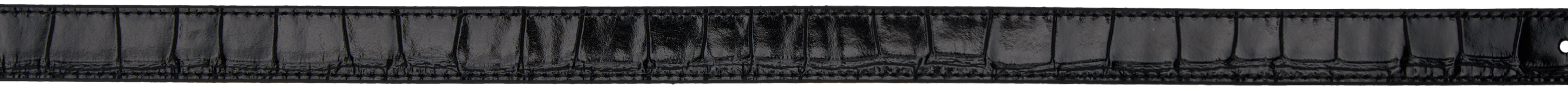 COPERNI BLACK CROCO LOGO SKINNY BELT 