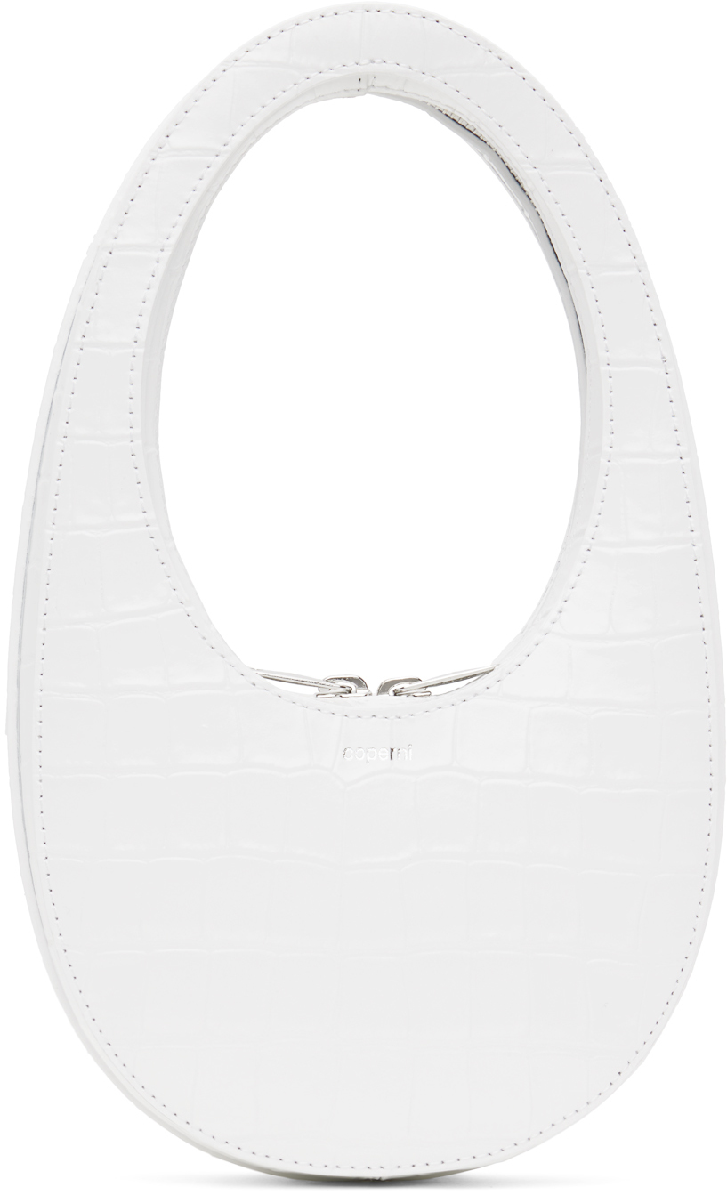 White Croco Mini Swipe Bag