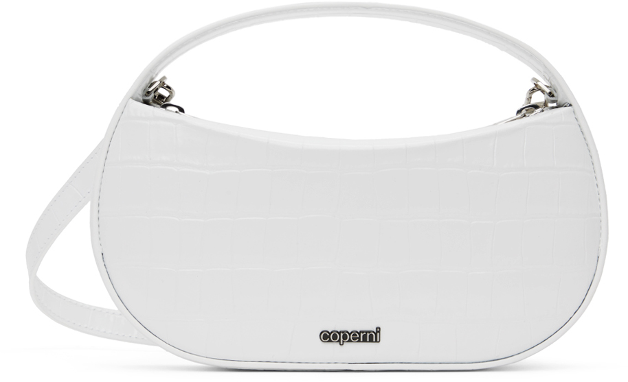 White Croco Small Sound Swipe Bag