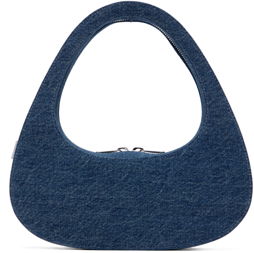 Blue Denim Baguette Swipe Bag